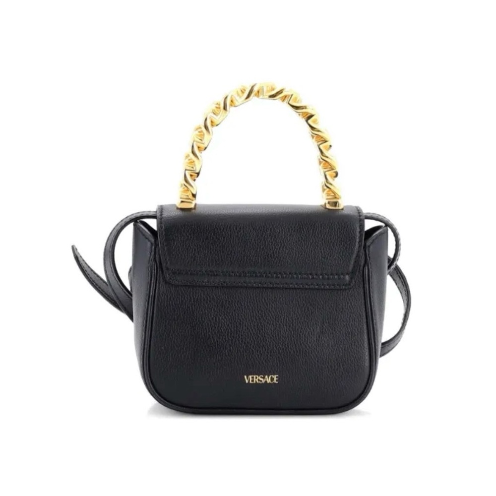 Versace Black Leather Mini Bag with Gold Medusa Handle - Picture 2 of 3